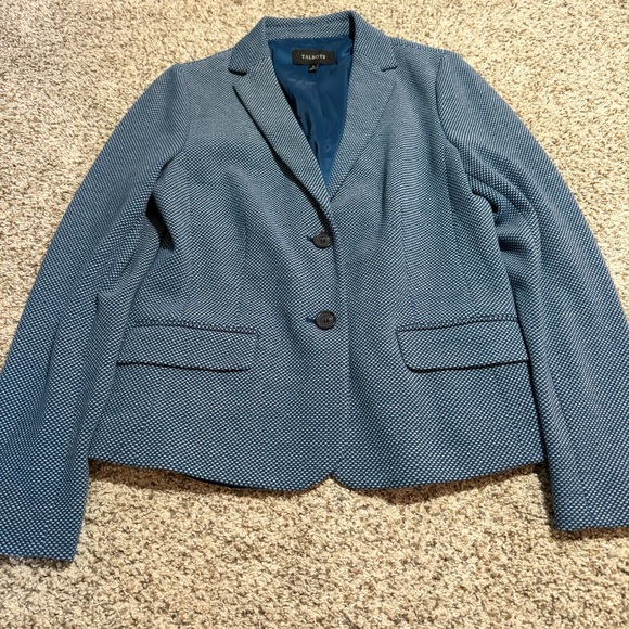Talbots Microcheck Two Button Blazer- 8 - Picture 1 of 6